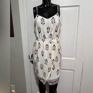 NEW Madewell Skinny Strap Womens Dress Floral Dress Size 6 Red Black White Cream